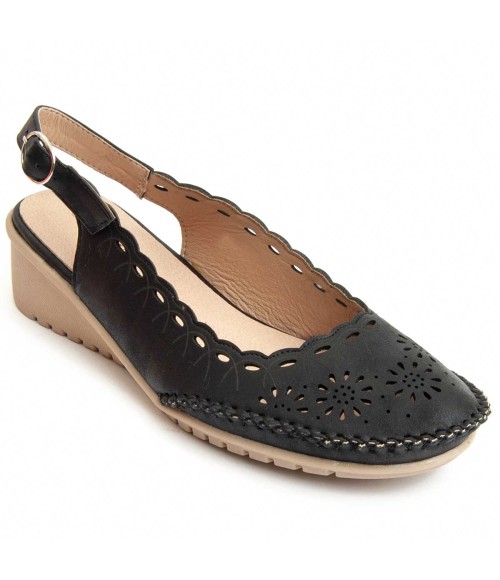 Mocasin De Cuña Para Mujer.  Montevita  Belena  90014 Negro