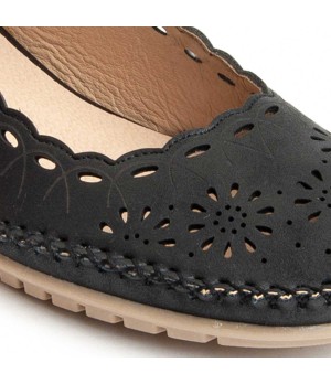 Mocasin De Cuña Para Mujer.  Montevita  Belena  90014 Negro