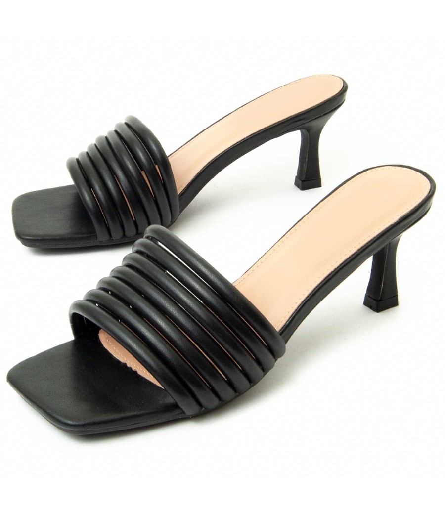 Sandalia De Tacón Para Mujer.  Montevita  Sandalit12  90347 Negro