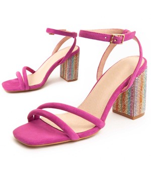 Sandalia Con Tacón Para Mujer.  Montevita  Sanndarey7  90509 Fuxia