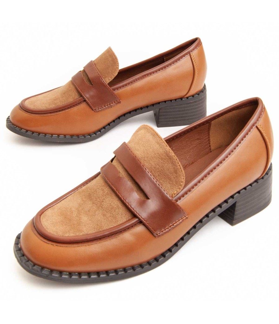 Mocasín De Tacón Para Mujer.  Montevita  Moccavita17  94038 Marrón