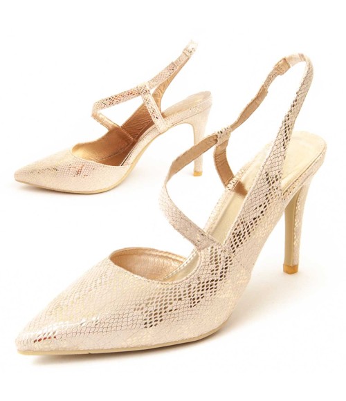 Zapato De Tacón Para Mujer.  Montevita  Viva2  89815 Dorado