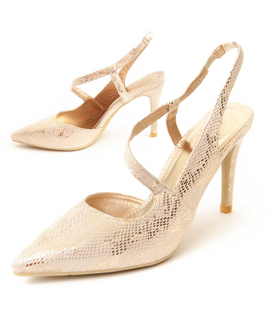 Zapato De Tacón Para Mujer.  Montevita  Viva2  89815 Dorado