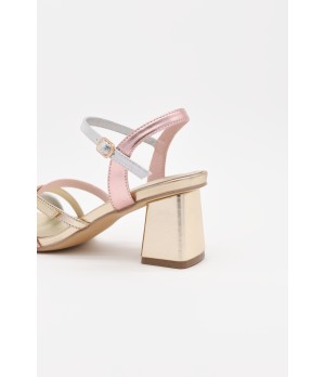 SANDALIAS DE TACON TIRAS PARA MUJER MONTEVITA PEACH 105026