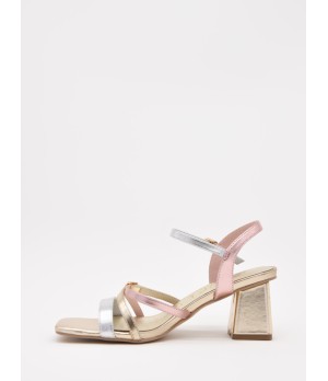 SANDALIAS DE TACON TIRAS PARA MUJER MONTEVITA PEACH 105026