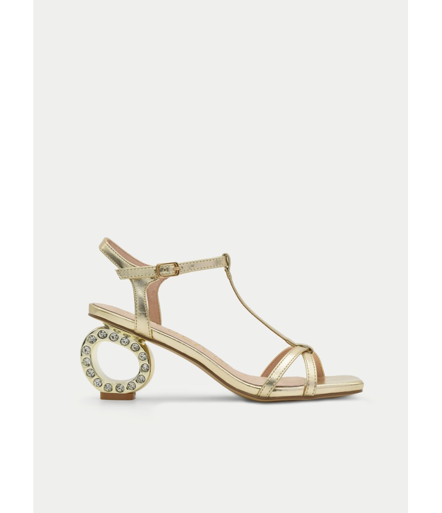 SANDALIAS DE TACON CON DETALLE DE CRISTALES PARA MUJER MONTEVITA PRETICI 105032