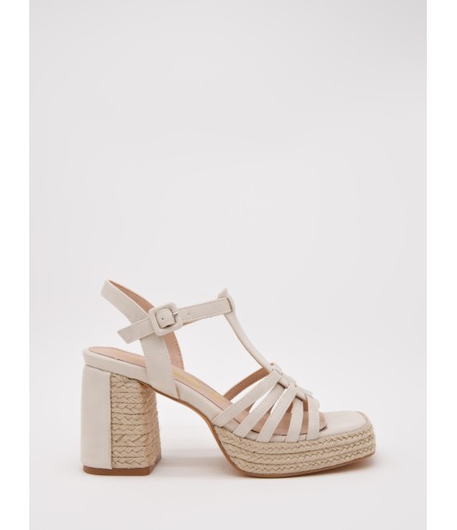 Sandalias De Tacon De Yute Para Mujer Montevita Picpic 105044
