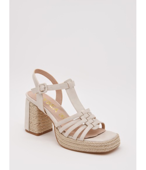 Sandalias De Tacon De Yute Para Mujer Montevita Picpic 105044