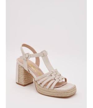 Sandalias De Tacon De Yute Para Mujer Montevita Picpic 105044