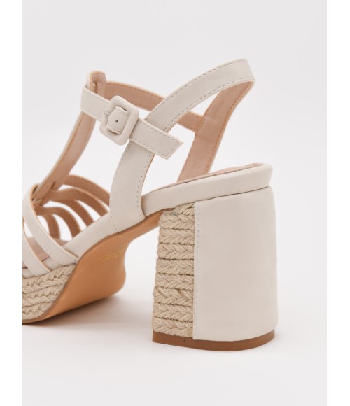 Sandalias De Tacon De Yute Para Mujer Montevita Picpic 105044