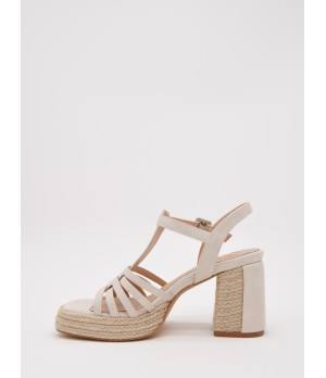 Sandalias De Tacon De Yute Para Mujer Montevita Picpic 105044