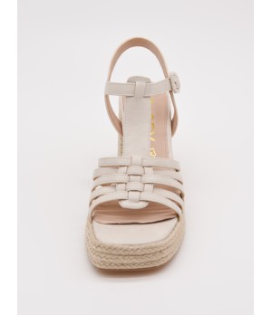 Sandalias De Tacon De Yute Para Mujer Montevita Picpic 105044