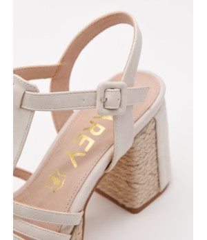 Sandalias De Tacon De Yute Para Mujer Montevita Picpic 105044