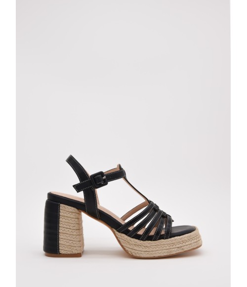 Sandalias De Tacon De Yute Para Mujer Montevita Picpic 105045