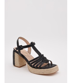 Sandalias De Tacon De Yute Para Mujer Montevita Picpic 105045