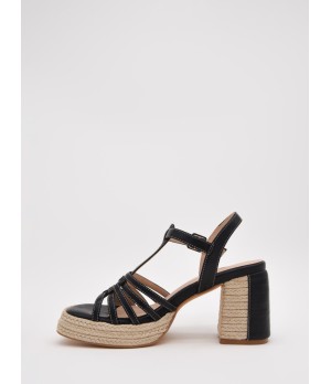 Sandalias De Tacon De Yute Para Mujer Montevita Picpic 105045