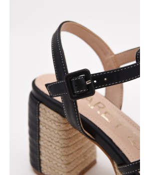 Sandalias De Tacon De Yute Para Mujer Montevita Picpic 105045