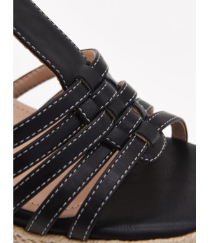 Sandalias De Tacon De Yute Para Mujer Montevita Picpic 105045