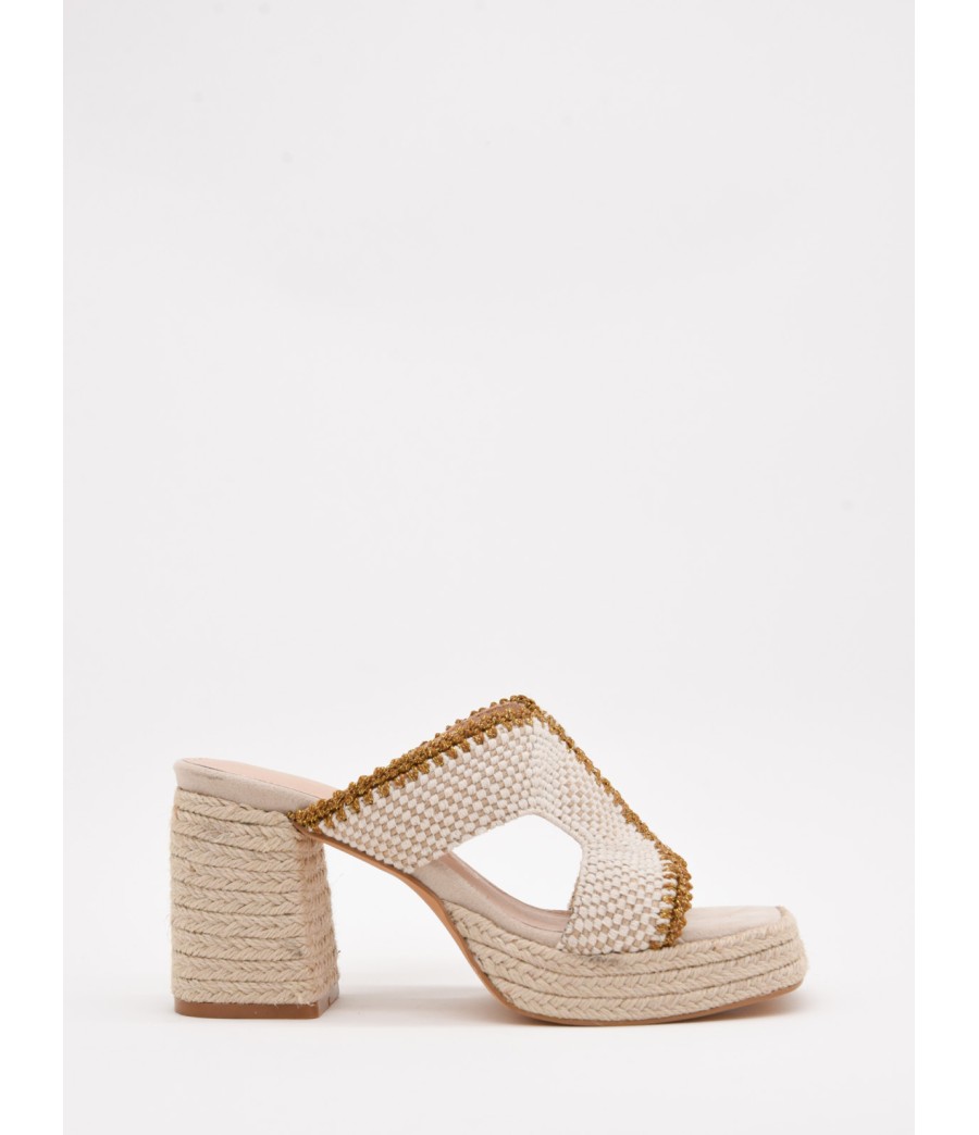 Sandalias De Tacon De Yute Para Mujer Montevita Pilare 105046