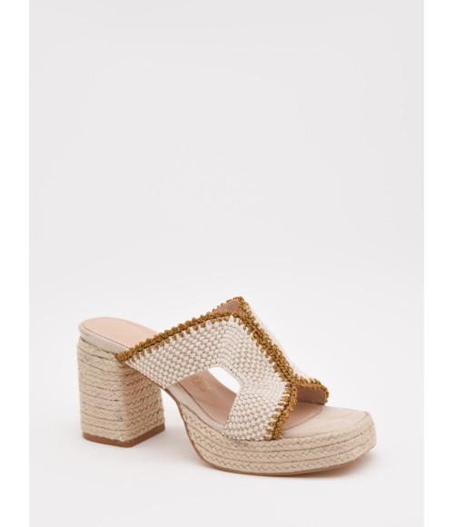 Sandalias De Tacon De Yute Para Mujer Montevita Pilare 105046