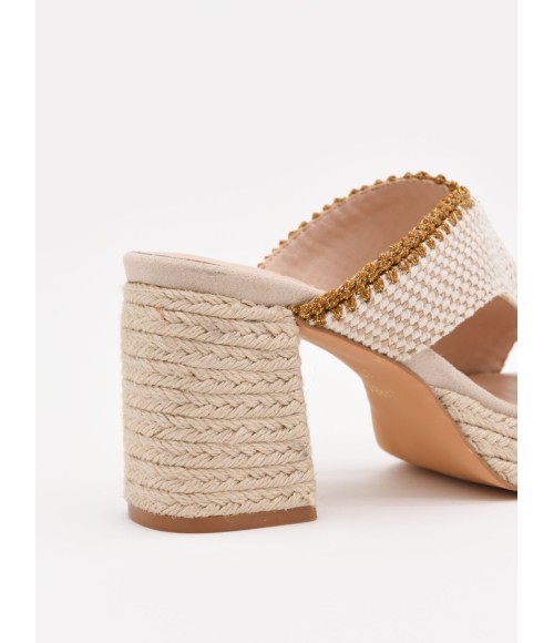 Sandalias De Tacon De Yute Para Mujer Montevita Pilare 105046