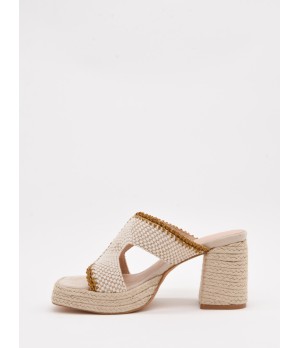 Sandalias De Tacon De Yute Para Mujer Montevita Pilare 105046