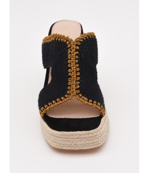 Sandalias De Tacon De Yute Para Mujer Montevita Pilare 105047