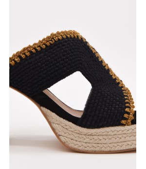Sandalias De Tacon De Yute Para Mujer Montevita Pilare 105047