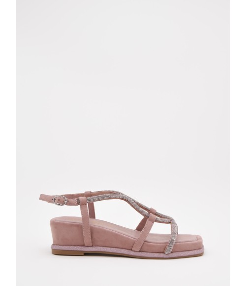 SANDALIAS PLANASROSA Y TIRAS CRUZADAS CONTRASS PARA MUJER MONTEVITA DERER 105067
