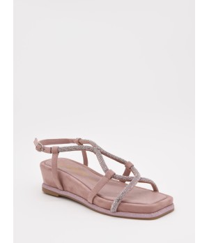 SANDALIAS PLANASROSA Y TIRAS CRUZADAS CONTRASS PARA MUJER MONTEVITA DERER 105067