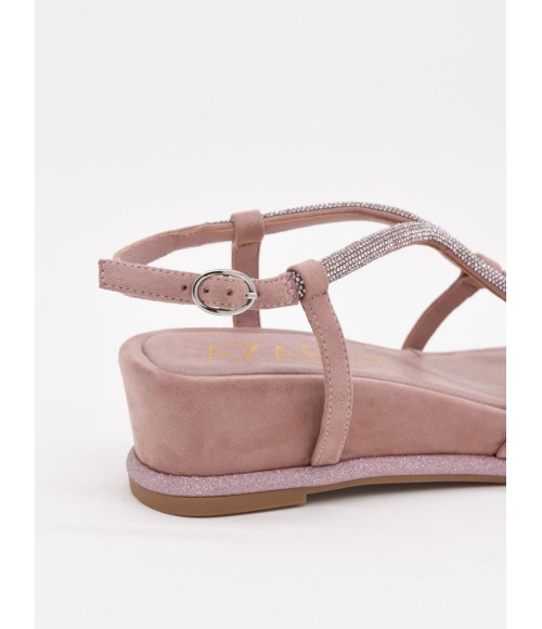 SANDALIAS PLANASROSA Y TIRAS CRUZADAS CONTRASS PARA MUJER MONTEVITA DERER 105067