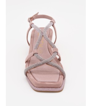 SANDALIAS PLANASROSA Y TIRAS CRUZADAS CONTRASS PARA MUJER MONTEVITA DERER 105067
