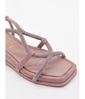 SANDALIAS PLANASROSA Y TIRAS CRUZADAS CONTRASS PARA MUJER MONTEVITA DERER 105067