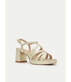 Sandalia De Tacon Ancho Y Tiras Para Mujer Montevita Venten 105079