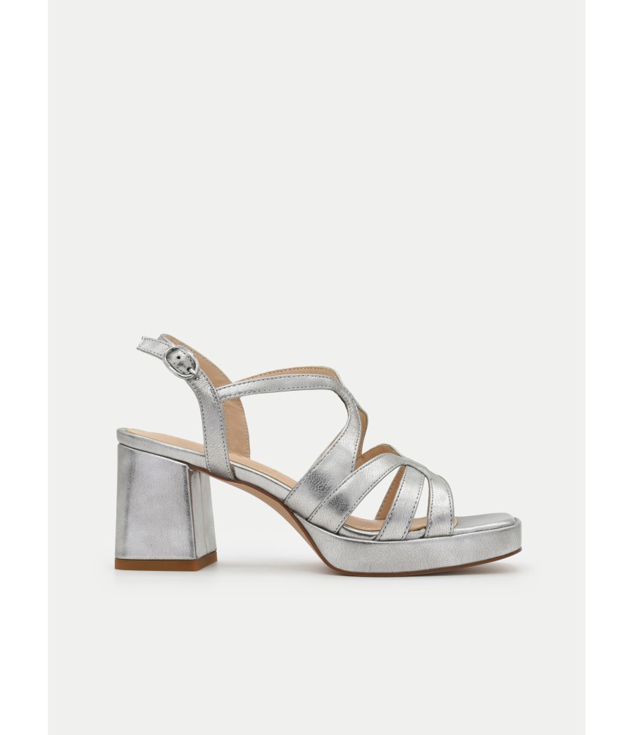 Sandalia De Tacon Ancho Y Tiras Para Mujer Montevita Venten 105079