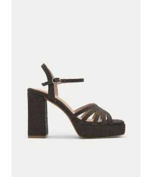 Sandalia De Tacon Marron Para Mujer Montevita Hitere 105081