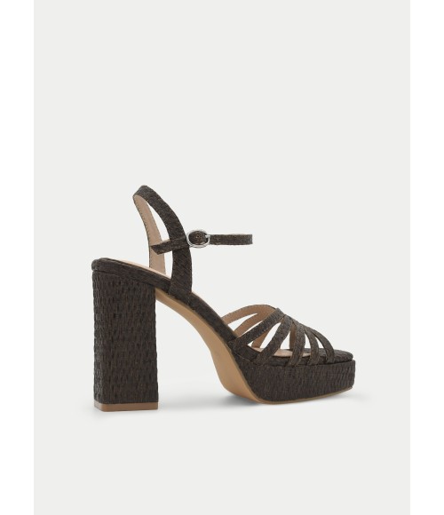 Sandalia De Tacon Marron Para Mujer Montevita Hitere 105081