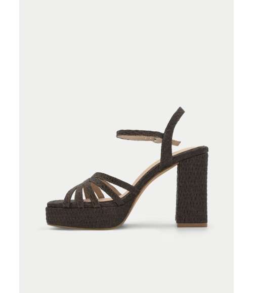Sandalia De Tacon Marron Para Mujer Montevita Hitere 105081