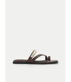 Sandalia Plana Marron Con Detalle Minimalista Para Mujer Montevita Jinetese 105085