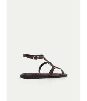 Sandalias Planas Marrones Para Mujer Montevita Liu 105088