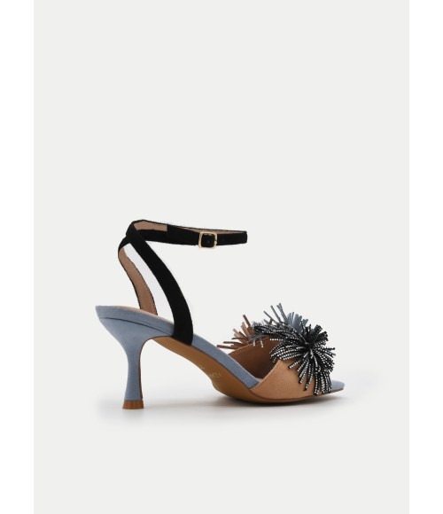 Sandalias Tacon Joya Bicolor Para Mujer Montevita Pocite 105091