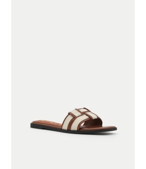 Pala Plana Camel Y Tiras Cruzadas Para Mujer Montevita Giye 105108