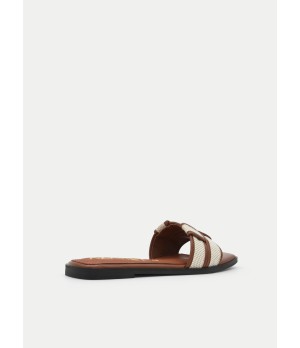 Pala Plana Camel Y Tiras Cruzadas Para Mujer Montevita Giye 105108