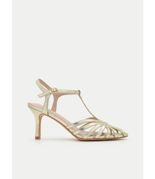 Sandalias Tacon Medio Tiras Para Mujer Montevita Amene 105116
