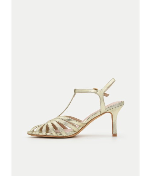 Sandalias Tacon Medio Tiras Para Mujer Montevita Amene 105116