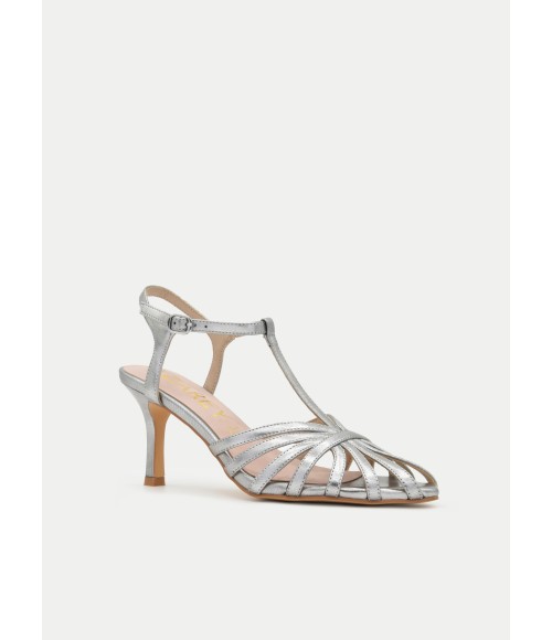 Sandalias Tacon Medio Tiras Para Mujer Montevita Amene 105117