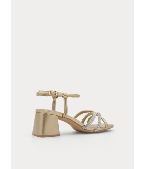 Sandalia Tacon Ancho Con Brillo Para Mujer Montevita Favunde 105129