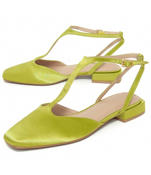 BAILARINA DE TACON BAJO VERDE DE RASO PARA MUJER MONTEVITA VASIER 105272