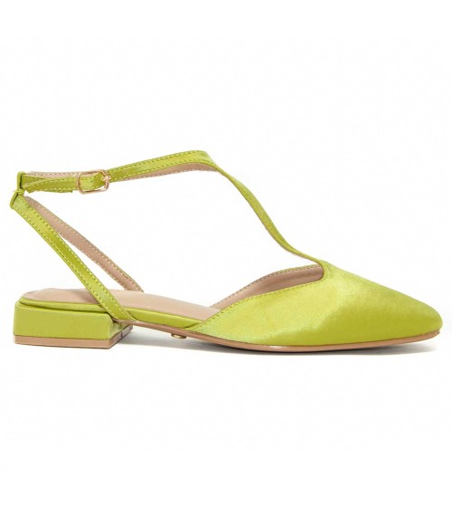 BAILARINA DE TACON BAJO VERDE DE RASO PARA MUJER MONTEVITA VASIER 105272