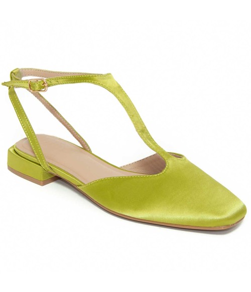 BAILARINA DE TACON BAJO VERDE DE RASO PARA MUJER MONTEVITA VASIER 105272